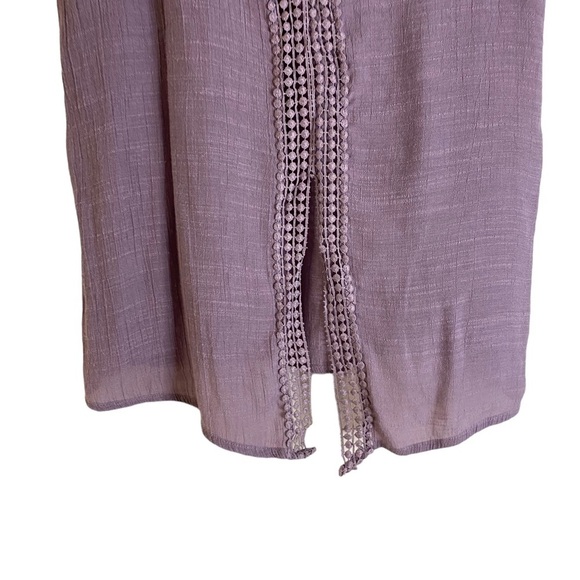 Boho Embroidered Flowy Cap Sleeve Purple Top Women Size Medium HSH - Picture 6 of 8